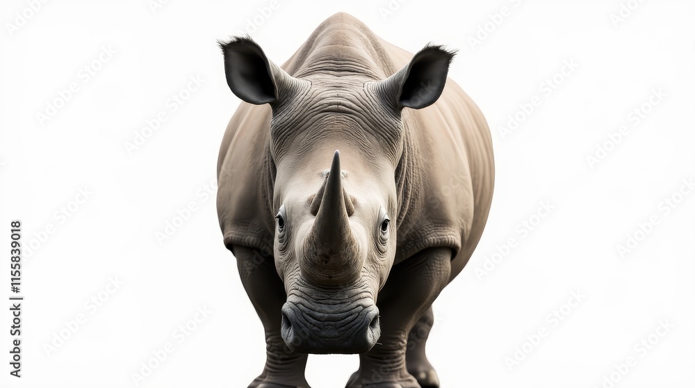 Obraz premium Detailed Close-Up Portrait of a Rhinoceros