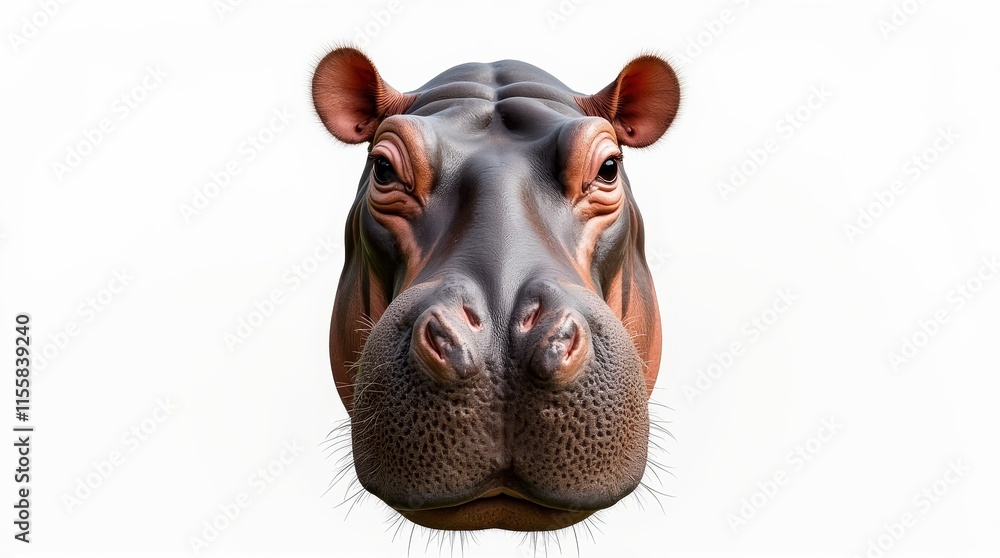 Close-up Portrait of a Hippopotamus Close-up Portrait of a Hippopotamus