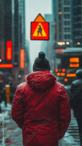 Explore an illuminated street market in the rain on a chilly day with vibrant...