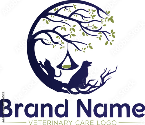 Pet care logo design. Animal care Logo design template
