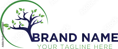 Arbor tree logo mark design. Organic nature icon. Natural plant emblem. Tree of life symbol. Vector logo design