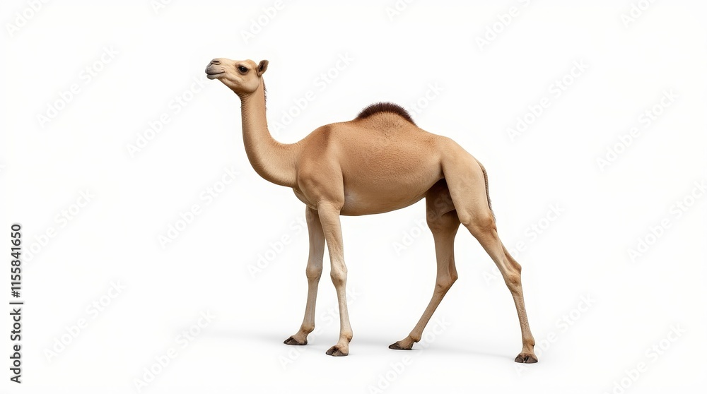 Fototapeta premium Camel Portrait on White Background