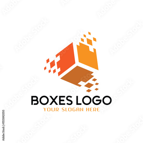 courier box logo design vector photo