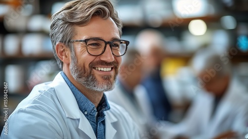 Doctor presenting research findings at a medical conference in a modern audit...