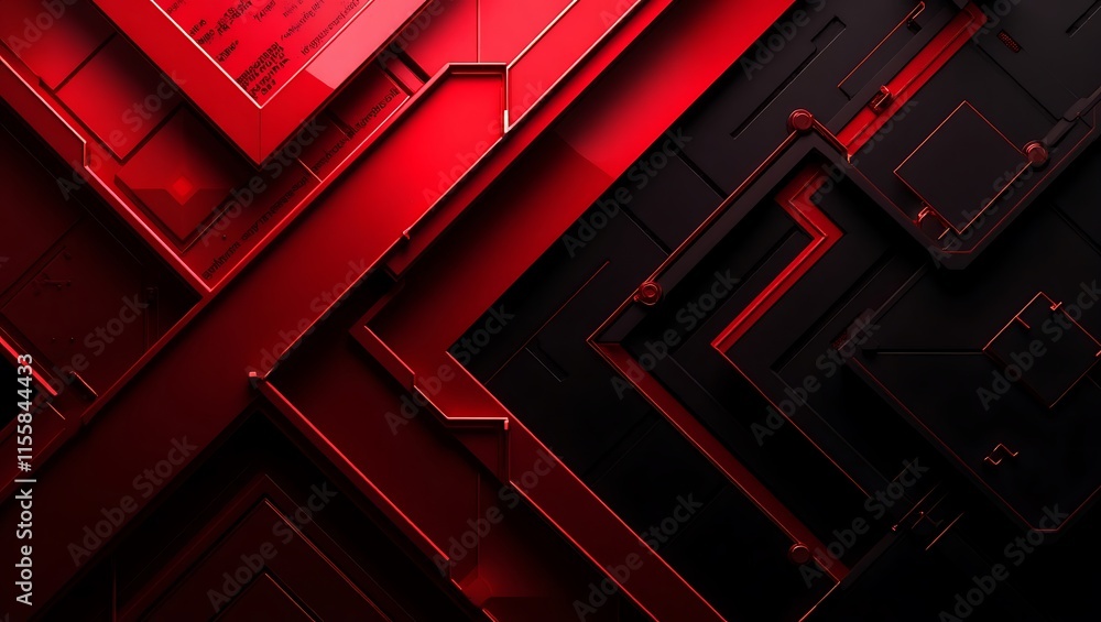 Abstract black and red geometric background. Generative Ai. Abstract black and red geometric background. Generative Ai.