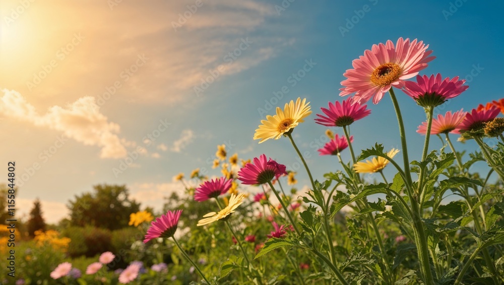 Beautiful Summer Garden Landscape with Lush Greenery, Vibrant Flowers, and Serene Outdoor Vibes Beautiful Summer Garden Landscape with Lush Greenery, Vibrant Flowers, and Serene Outdoor Vibes