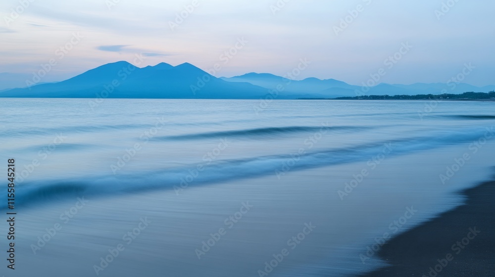 Fototapeta premium Serene Seascape with Soft Light at Dusk