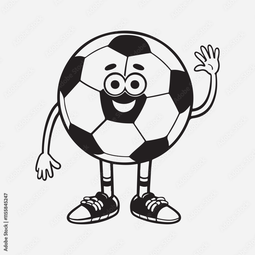 Obraz premium Soccer Ball Faceless Cartoon Mascot Character Giving A Thumb Up. Vector Illustration Isolated On White Background