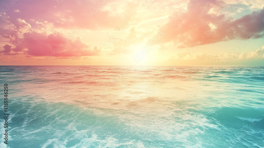 Obraz premium Soft Light Panoramic Seascape at Sunset