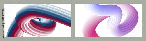 Abstract volumetric background. Cords. set of two illustrations. Toothpaste in a tube. Minimalism. Creative modern background. Cover design, wallpaper, background. eps vector.