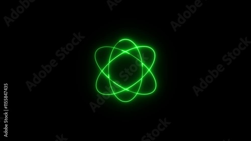 Wallpaper Mural Neon atom icon on black background.  Torontodigital.ca