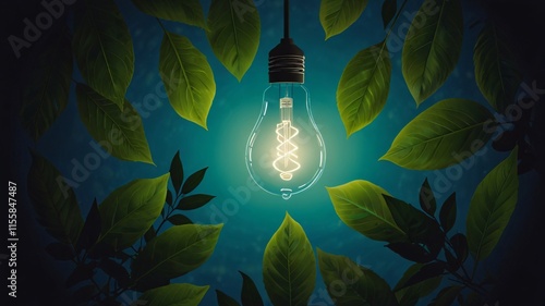 light bulb in the dark , AI Generated.