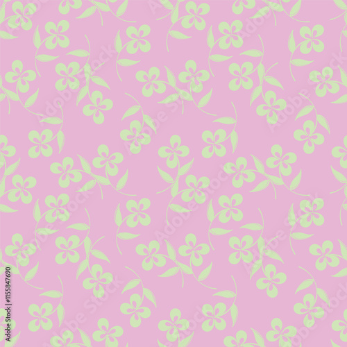 Hand drawing floral seamless pattern with cotton twigs and berries bouquets on a beige background. Winter Christmas themed background. Botanical illustration.