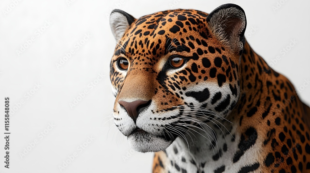 Fototapeta premium Majestic Jaguar Close Up Portrait Showing Rosettes