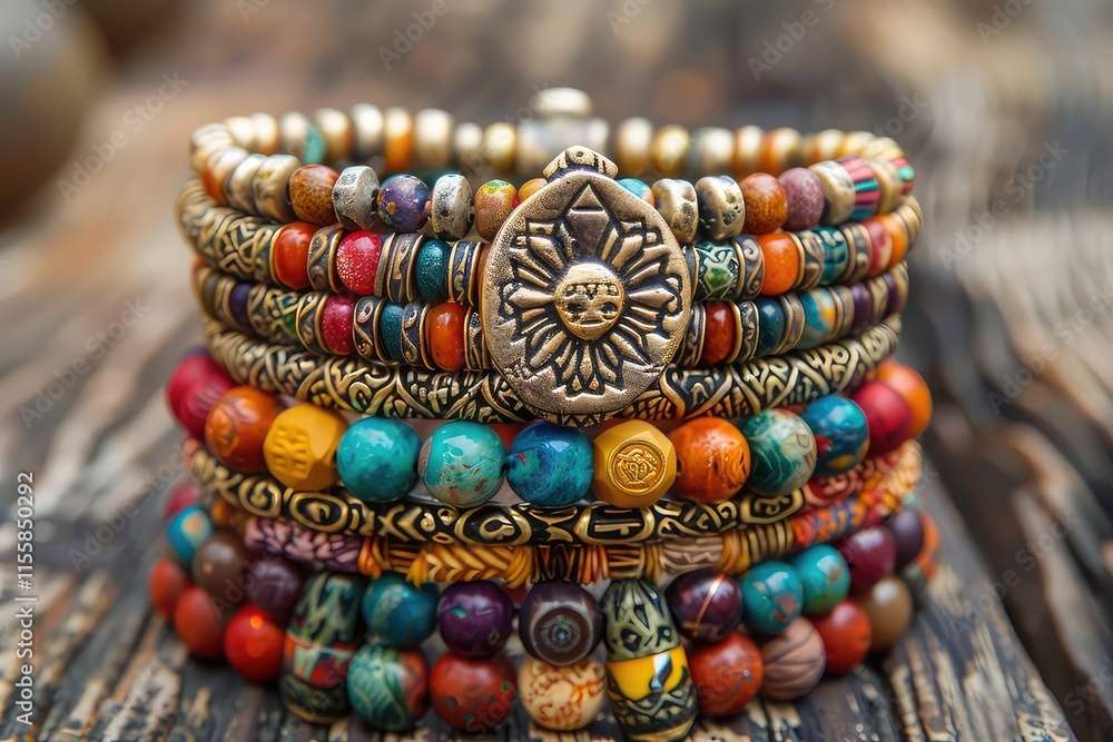 A beaded bracelet with a unique patter A beaded bracelet with a unique patter