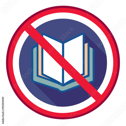 forbidden sign with book icon design