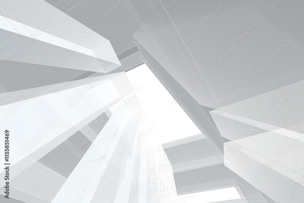 Naklejka premium Modern building abstract architectural background 3d rendering