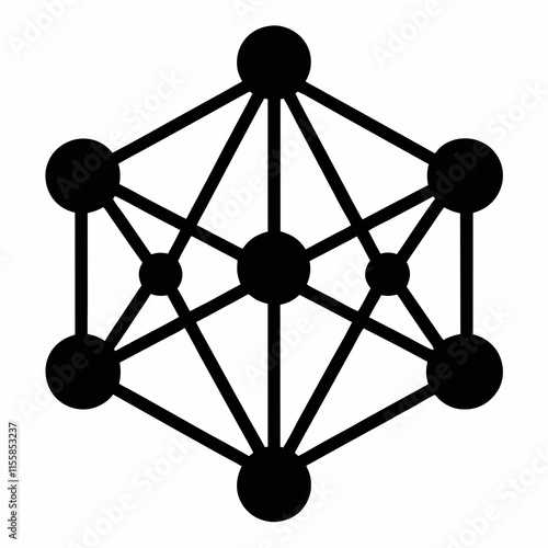 Network Node Silhouette Vector Art