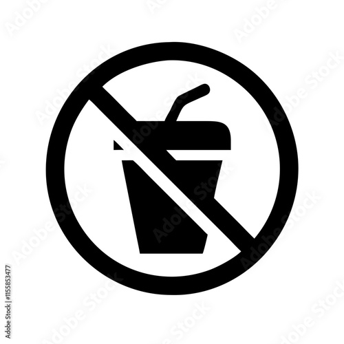 forbidden sign with beverage icon design