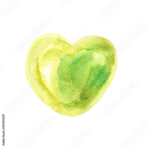 Watercolor heart painted with brushes. Hearts are painted with watercolor brushes. Hand drawn illustration.