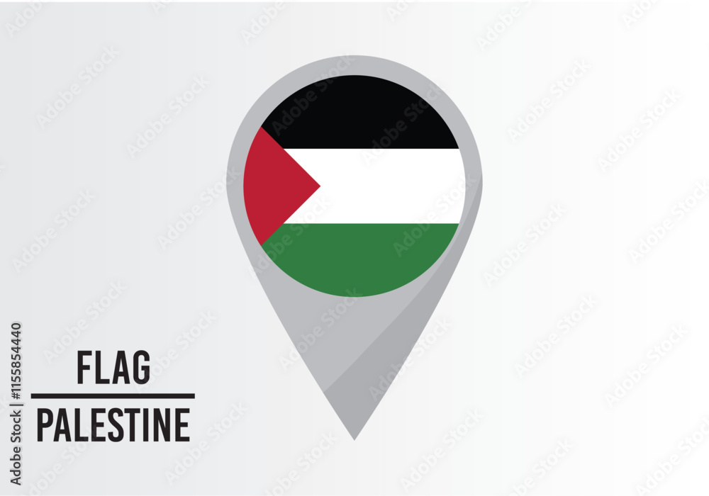 Palestıne Flag on Location Pin. vector illustration Palestıne Flag on Location Pin. vector illustration