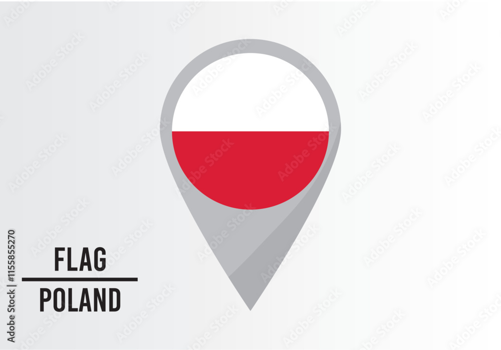 Poland Flag on Location Pin. vector illustration Poland Flag on Location Pin. vector illustration