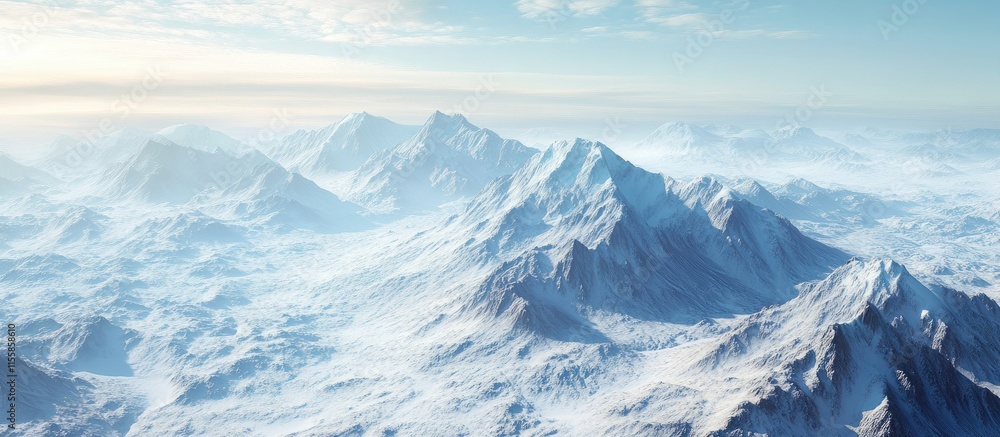 Aerial view of majestic mountain range showcasing snowy peaks and rocky terrain ideal for promotional text or travel advertisements Aerial view of majestic mountain range showcasing snowy peaks and rocky terrain ideal for promotional text or travel advertisements