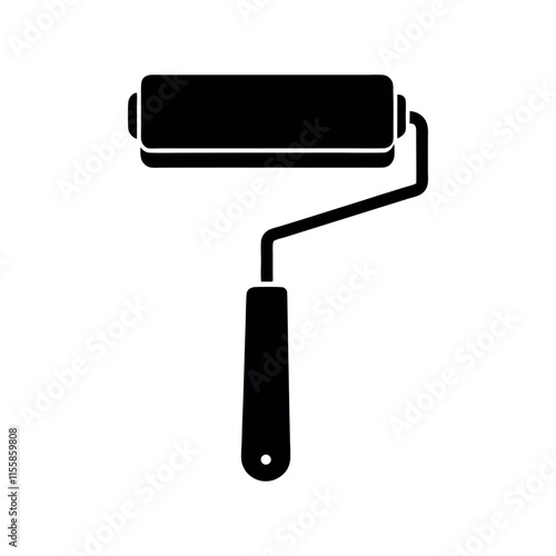 Simple Black Paint Roller Icon