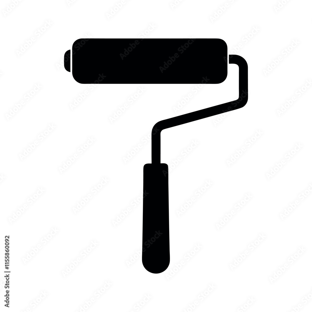Simple Black Paint Roller Icon Simple Black Paint Roller Icon