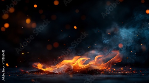 Fiery Embers: A Dramatic Composition of Burning Embers and Smoke