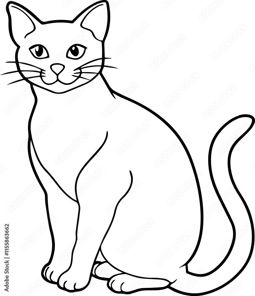cat outline vector illustration line art cat outline vector illustration line art