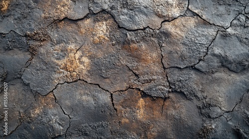 Cracked Asphalt Surface Texture for Paving and Road Maintenance with Blank Area for Text or Graphics Usage