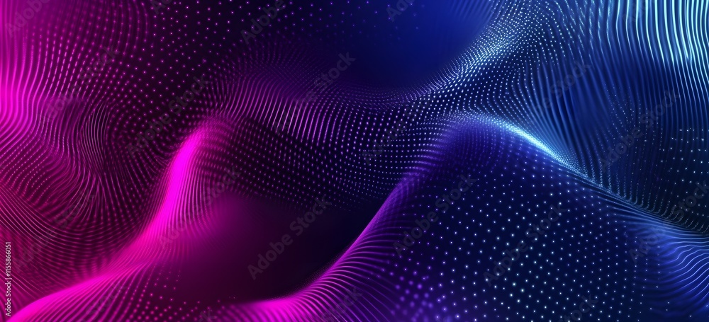 Abstract Particle Waveform Vivid Purple Blue Digital Art Abstract Particle Waveform Vivid Purple Blue Digital Art