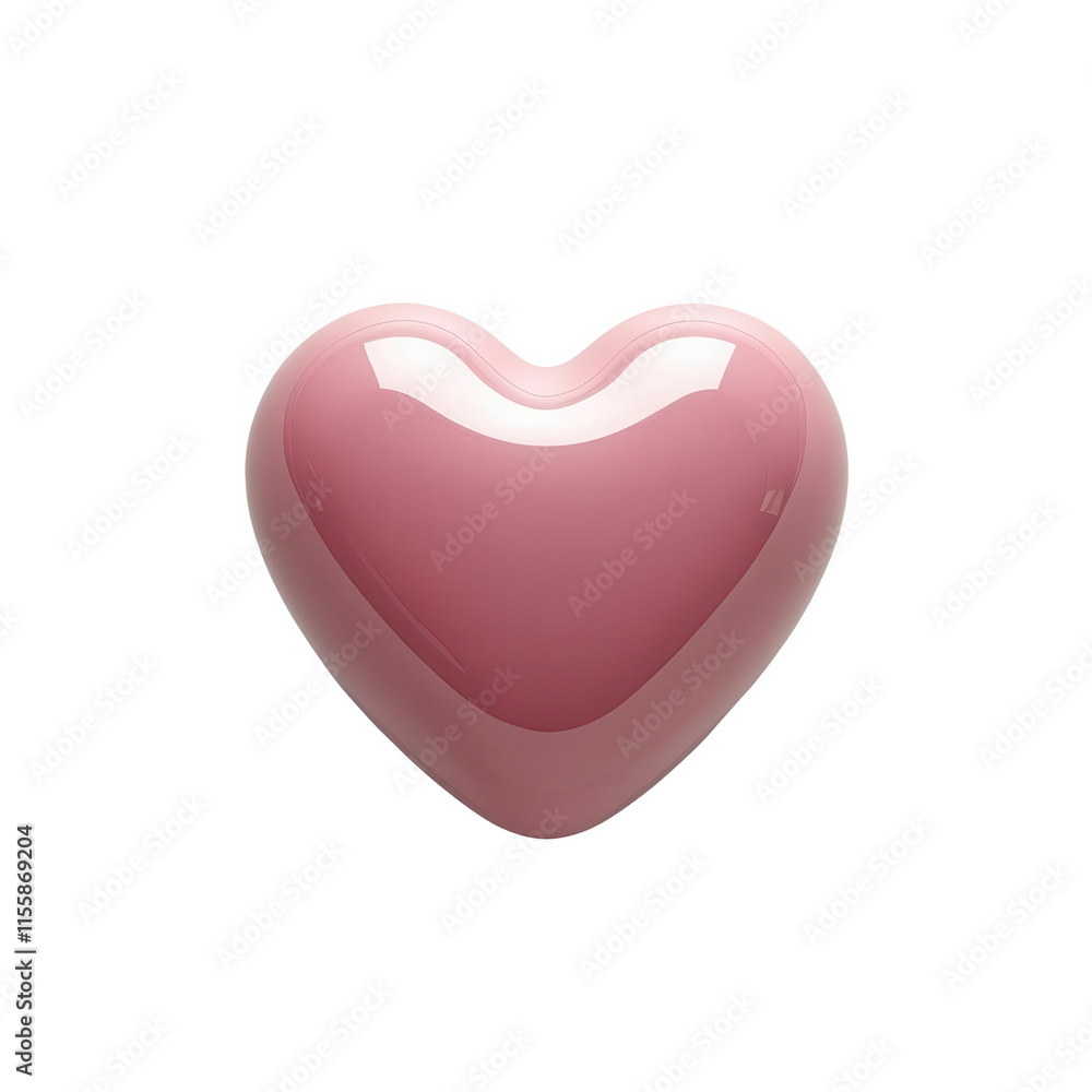glossy pink heart shaped object with smooth surface and reflective highlights, symbolizing love and affection, isolated on transparency background glossy pink heart shaped object with smooth surface and reflective highlights, symbolizing love and affection, isolated on transparency background