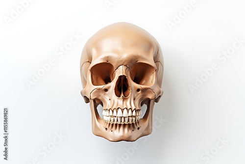 Human Skull Anatomy Model White Background photo