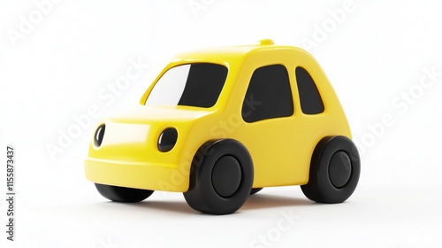Playful Yellow Auto: Whimsical Cartoon Vehicle Concept for Fun and Transport
