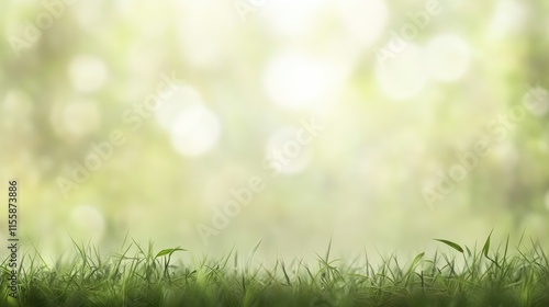 Blurred spring summer meadow with bokeh background and empty space for text perfect for nature themed designs or advertisements