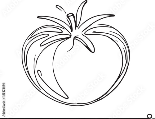 Line Art of a Tomato Minimalist and Sleek Design
