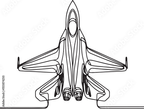 Minimalist Modern Fighter Jet One-Line Art | Clean White Background Design
