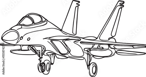 Minimalist Modern Fighter Jet One-Line Art | Clean White Background Design