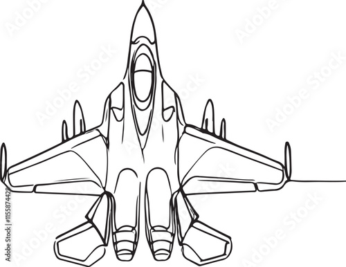 Minimalist Modern Fighter Jet One-Line Art | Clean White Background Design