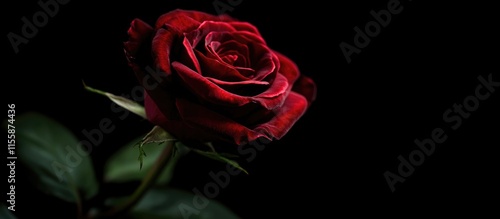 Wallpaper Mural Close up of a red rose on a dark background emphasizing its intricate petals and providing ample space for text or design elements Torontodigital.ca