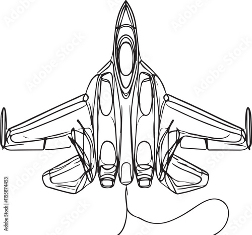 Minimalist Modern Fighter Jet One-Line Art | Clean White Background Design