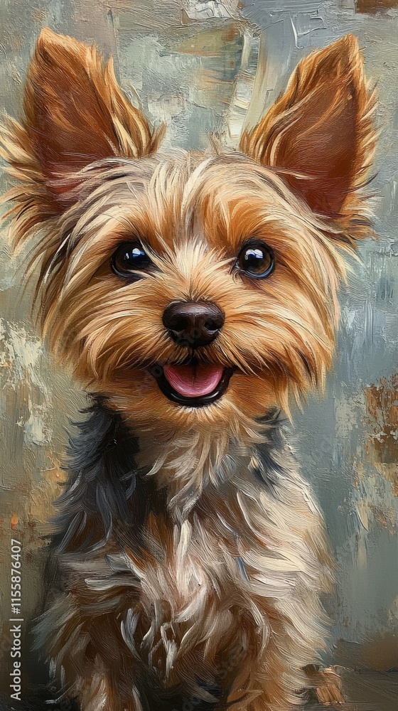 Black and tan small dog with expressive eyes and detailed fur in a neutral background setting
