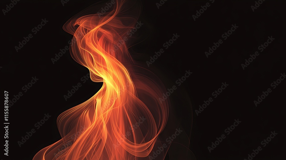 Fototapeta premium Generate an image of a stylized flame with intricate, sharp lines and fluid gradients