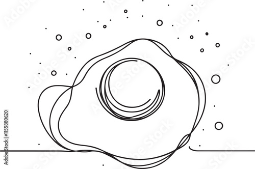 Elegant Egg Omelet Line Art Simple Minimalist Design