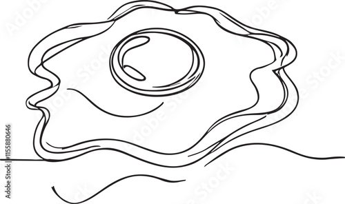 Elegant Egg Omelet Line Art Simple Minimalist Design