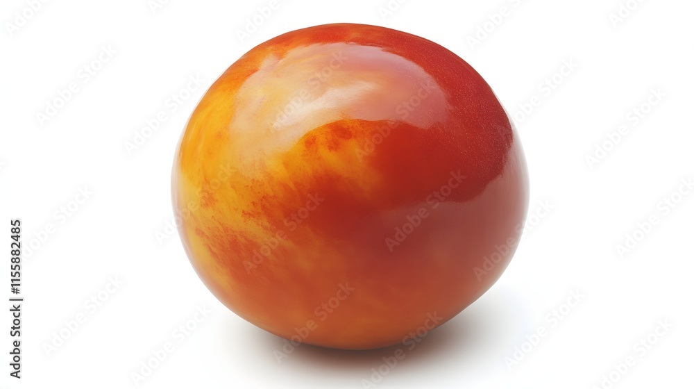 Fototapeta premium A Single Red Orange Tomato Isolated on White