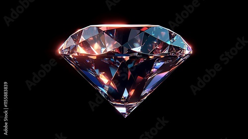 Illustrate a meticulously detailed diamond icon with a shimmering, sparkling effect photo