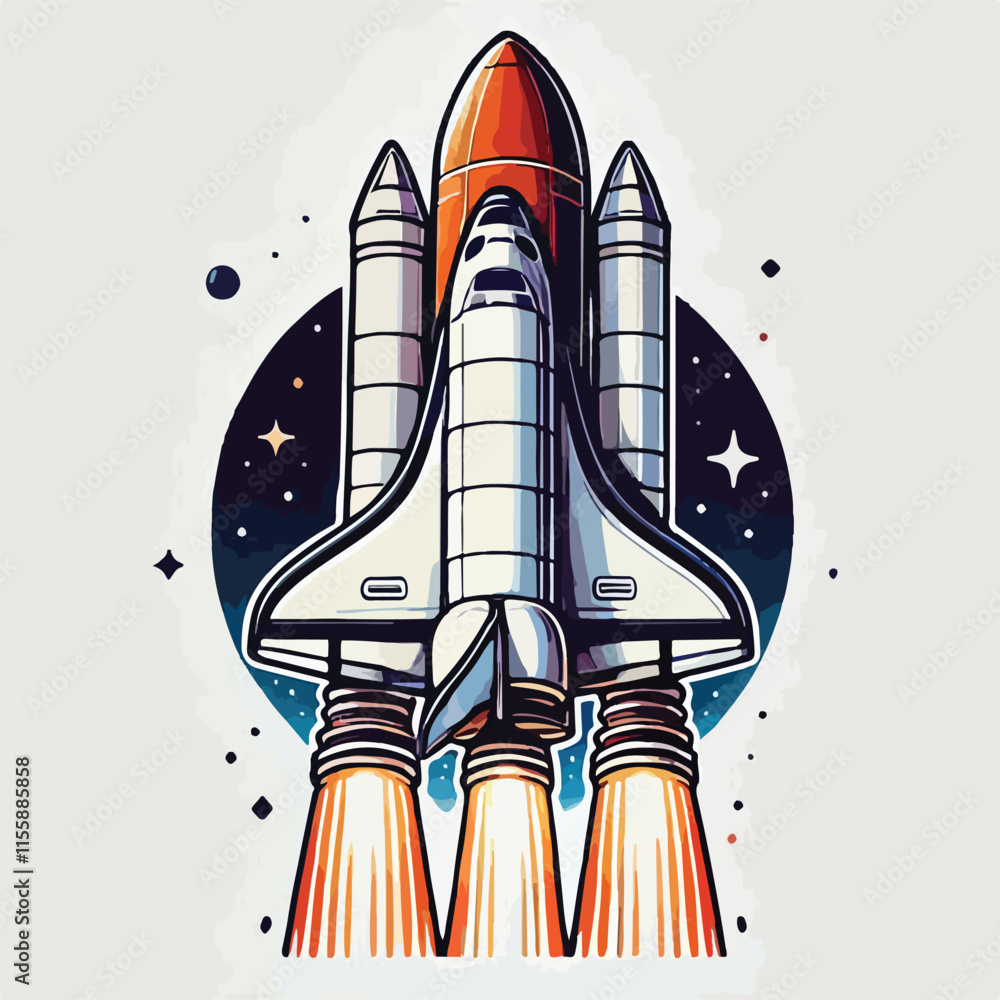 Naklejka premium space shuttle vector